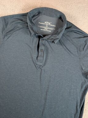 Kuhl Shadow Polo Shirt Mens XL Pirate Blue Short Sleeve Outdoor